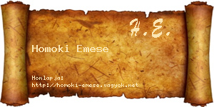 Homoki Emese névjegykártya
