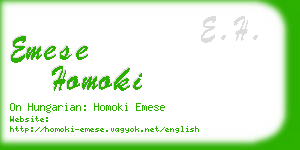 emese homoki business card